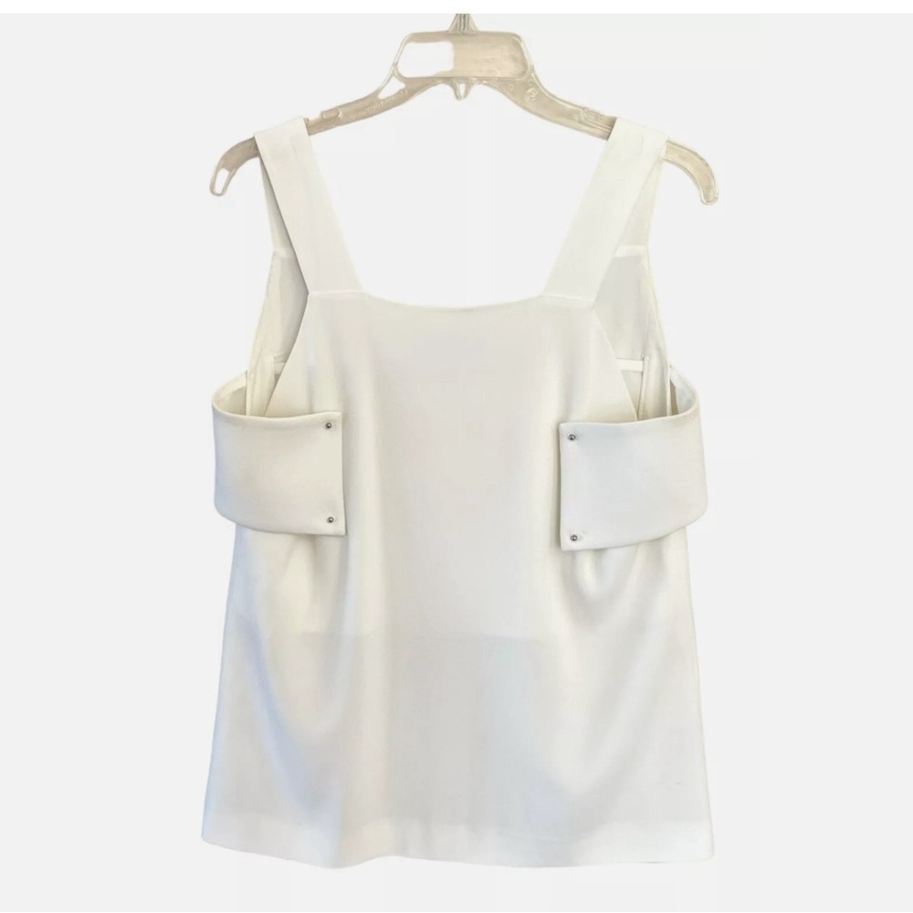 Derek Lam 10 Crosby Women's Sz 4 White Downtown Cut-Out Crepe Tank $455 - Picture 3 of 10